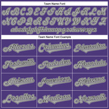 Загрузить изображение в средство просмотра галереи, Custom Purple Black-Gray Authentic Throwback Rib-Knit Baseball Jersey Shirt