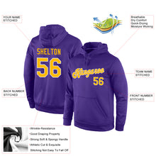 Загрузить изображение в средство просмотра галереи, Custom Stitched Purple Gold-White Sports Pullover Sweatshirt Hoodie