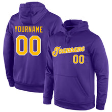 Загрузить изображение в средство просмотра галереи, Custom Stitched Purple Gold-White Sports Pullover Sweatshirt Hoodie
