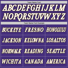 Load image into Gallery viewer, Custom Stitched Purple White-Old Gold Sports Pullover Sweatshirt Hoodie