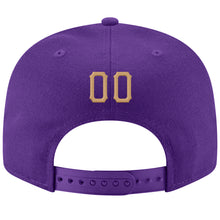 Загрузить изображение в средство просмотра галереи, Custom Purple Old Gold-White Stitched Adjustable Snapback Hat