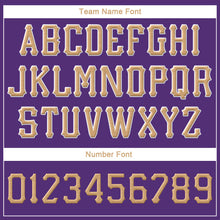 Загрузить изображение в средство просмотра галереи, Custom Purple Old Gold-White Stitched Adjustable Snapback Hat