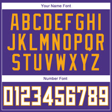 Загрузить изображение в средство просмотра галереи, Custom Purple White-Gold Authentic Throwback Rib-Knit Baseball Jersey Shirt