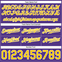 Load image into Gallery viewer, Custom Purple Gold-White Authentic Throwback Basketball Shorts