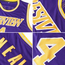 Load image into Gallery viewer, Custom Purple White-Red Authentic Throwback Basketball Jersey