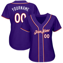 Load image into Gallery viewer, Custom Purple White-Red Authentic Baseball Jersey