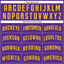 Load image into Gallery viewer, Custom Purple Gold Authentic Baseball Jersey