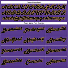 Load image into Gallery viewer, Custom Purple Black Pinstripe Black-Old Gold Authentic Basketball Jersey