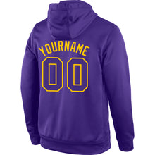 Загрузить изображение в средство просмотра галереи, Custom Stitched Purple Purple-Gold Sports Pullover Sweatshirt Hoodie