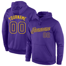 Загрузить изображение в средство просмотра галереи, Custom Stitched Purple Purple-Gold Sports Pullover Sweatshirt Hoodie