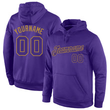 Загрузить изображение в средство просмотра галереи, Custom Stitched Purple Purple-Old Gold Sports Pullover Sweatshirt Hoodie
