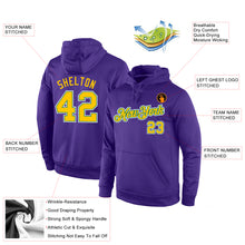 Загрузить изображение в средство просмотра галереи, Custom Stitched Purple Gold-Kelly Green Sports Pullover Sweatshirt Hoodie