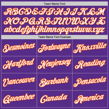 Load image into Gallery viewer, Custom Stitched Purple White-Orange Sports Pullover Sweatshirt Hoodie