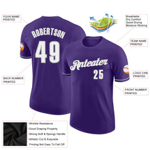 Load image into Gallery viewer, Custom Purple White-Gray Performance T-Shirt