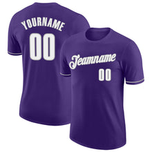 Load image into Gallery viewer, Custom Purple White-Gray Performance T-Shirt