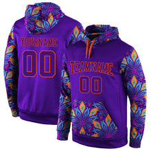 Загрузить изображение в средство просмотра галереи, Custom Stitched Purple Purple-Orange 3D Pattern Design Sports Pullover Sweatshirt Hoodie