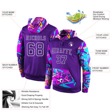 Загрузить изображение в средство просмотра галереи, Custom Stitched Purple Purple-White 3D Pattern Design Sports Pullover Sweatshirt Hoodie