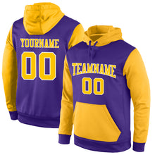 Загрузить изображение в средство просмотра галереи, Custom Stitched Purple Gold-White Sports Pullover Sweatshirt Hoodie