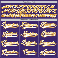 Загрузить изображение в средство просмотра галереи, Custom Purple White-Gold Authentic Baseball Jersey