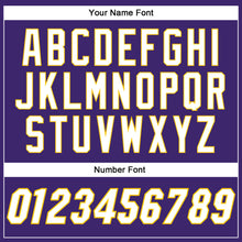 Загрузить изображение в средство просмотра галереи, Custom Purple White-Gold Authentic Baseball Jersey