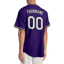 Загрузить изображение в средство просмотра галереи, Custom Purple White-Black Authentic Baseball Jersey