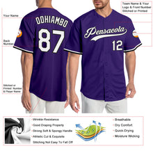 Загрузить изображение в средство просмотра галереи, Custom Purple White-Black Authentic Baseball Jersey