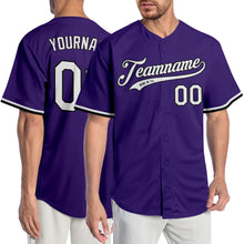 Загрузить изображение в средство просмотра галереи, Custom Purple White-Black Authentic Baseball Jersey