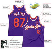 Laden Sie das Bild in den Galerie-Viewer, Custom Purple Orange-White Authentic Throwback Basketball Jersey