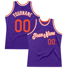 Laden Sie das Bild in den Galerie-Viewer, Custom Purple Orange-White Authentic Throwback Basketball Jersey