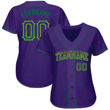 Load image into Gallery viewer, Custom Purple Kelly Green-Gold Authentic Drift Fashion Baseball Jersey