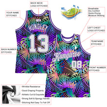 Загрузить изображение в средство просмотра галереи, Custom Purple White-Purple 3D Pattern Tropical Hawaii Plants Authentic Basketball Jersey