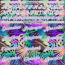 Загрузить изображение в средство просмотра галереи, Custom Purple White-Purple 3D Pattern Tropical Hawaii Plants Authentic Basketball Jersey