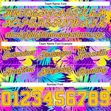 Load image into Gallery viewer, Custom Purple Gold-White 3D Pattern Design Tropical Palm Leaves Authentic Basketball Shorts