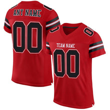 Загрузить изображение в средство просмотра галереи, Custom Red Black-White Mesh Authentic Football Jersey