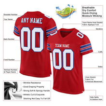 Load image into Gallery viewer, Custom Red White-Royal Mesh Authentic Football Jersey