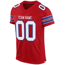 Load image into Gallery viewer, Custom Red White-Royal Mesh Authentic Football Jersey