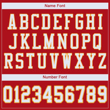 Загрузить изображение в средство просмотра галереи, Custom Red White-Gold Mesh Authentic Football Jersey