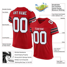 Load image into Gallery viewer, Custom Red White-Black Mesh Authentic Football Jersey
