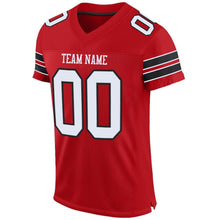 Загрузить изображение в средство просмотра галереи, Custom Red White-Black Mesh Authentic Football Jersey