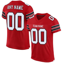 Загрузить изображение в средство просмотра галереи, Custom Red White-Black Mesh Authentic Football Jersey