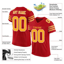 Загрузить изображение в средство просмотра галереи, Custom Red Gold-White Mesh Authentic Football Jersey