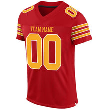 Загрузить изображение в средство просмотра галереи, Custom Red Gold-White Mesh Authentic Football Jersey