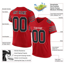 Загрузить изображение в средство просмотра галереи, Custom Red Black-White Mesh Authentic Football Jersey