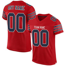 Загрузить изображение в средство просмотра галереи, Custom Red Navy-White Mesh Authentic Football Jersey