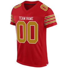 Загрузить изображение в средство просмотра галереи, Custom Red Old Gold-White Mesh Authentic Football Jersey