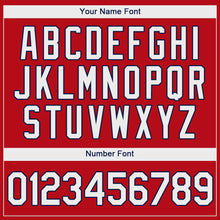 Load image into Gallery viewer, Custom Red White-Navy Authentic Baseball Jersey