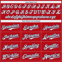 Load image into Gallery viewer, Custom Red White-Navy Authentic Baseball Jersey