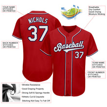 Загрузить изображение в средство просмотра галереи, Custom Red White-Navy Authentic Baseball Jersey