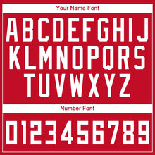 Load image into Gallery viewer, Custom Red White Round Neck Suit Basketball Jersey