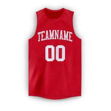 Charger l'image dans la galerie, Custom Red White Round Neck Basketball Jersey